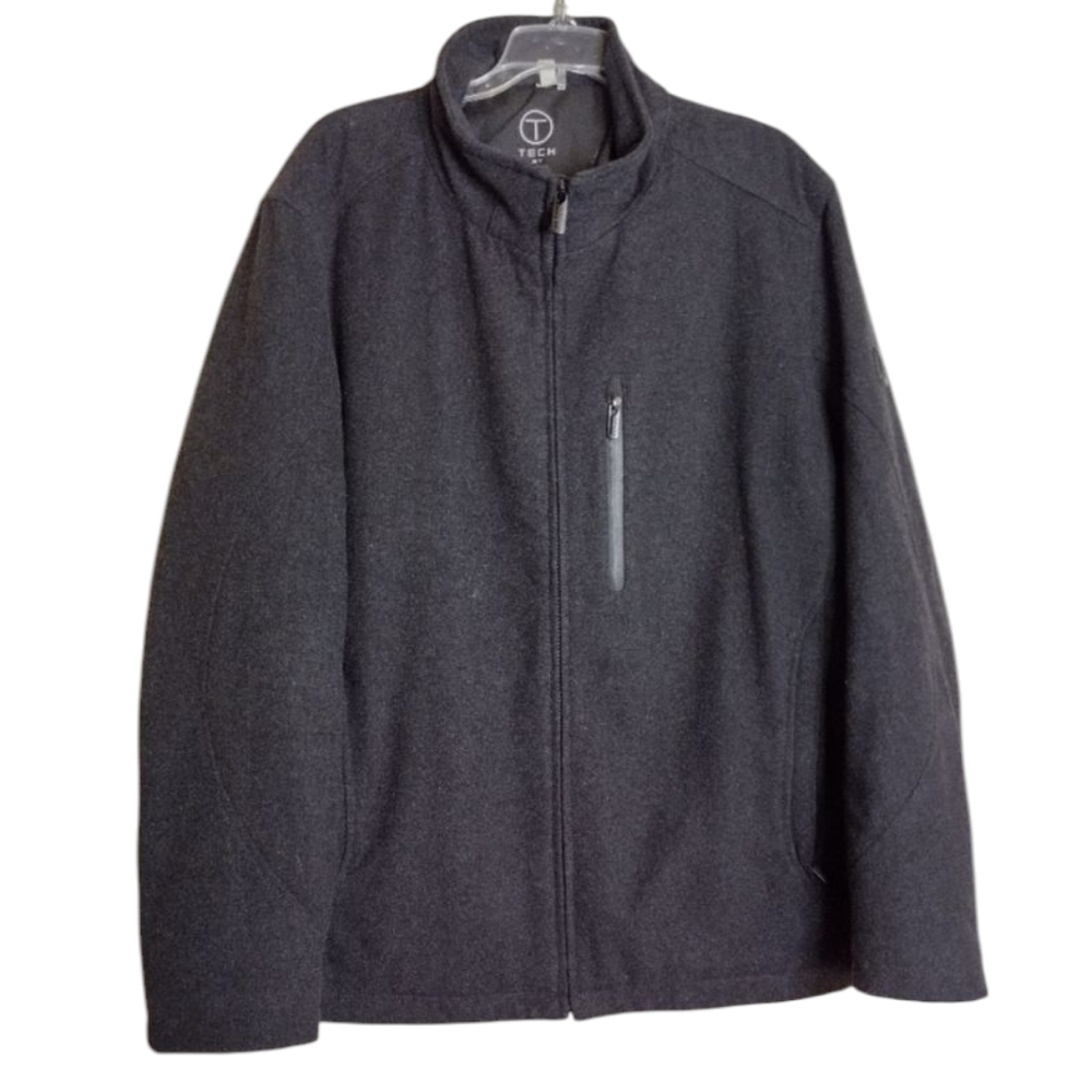 TECH BY TUMI Womens Charcoal Wool Blend Soft Shell Jacket